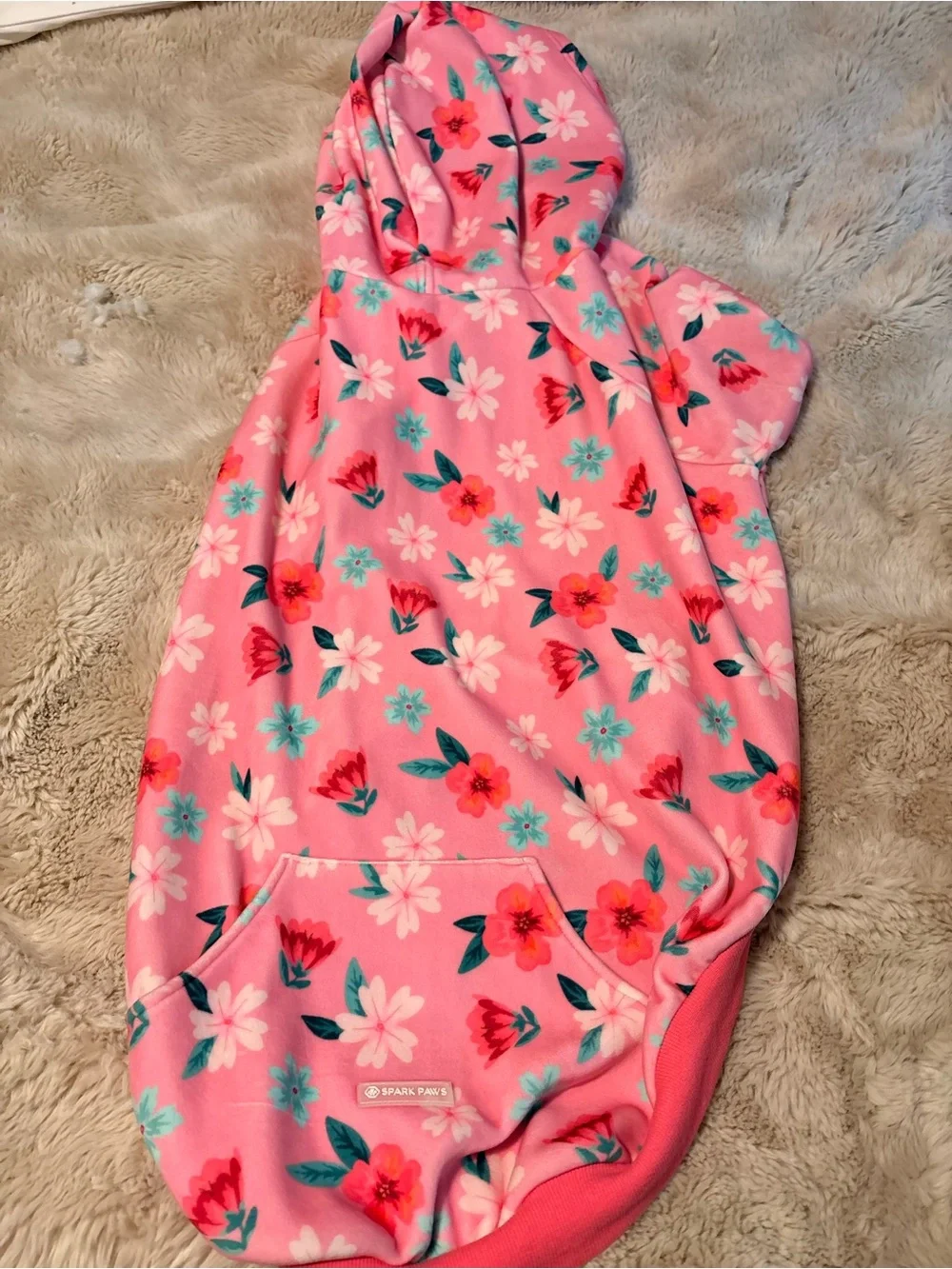 Spark Paws 5x Floral Dog Hoodie - Soft Floral Print